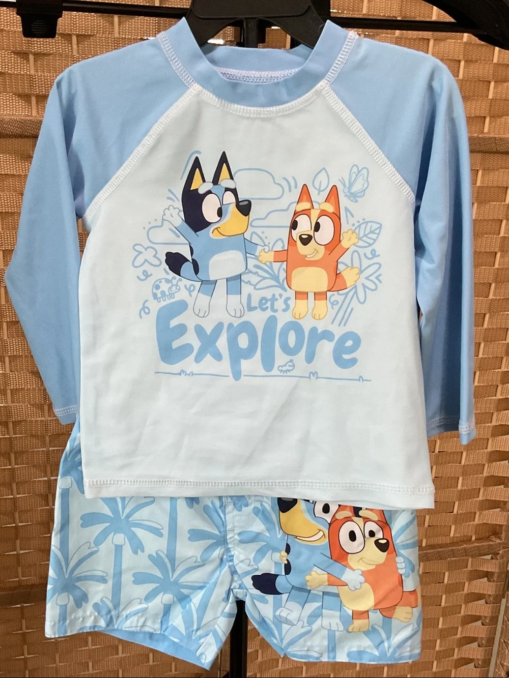 Kids Bluey 'Let's Explore' Swim Trunks Set